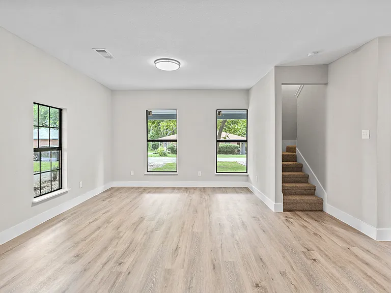 Living room and stairs to second floor
