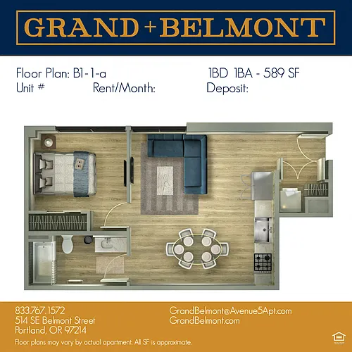 Floor plan One Bedroom