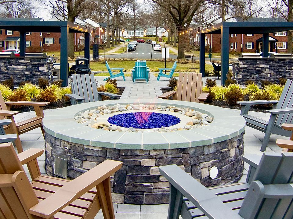 Convenient outdoor fire pit and kitchen area