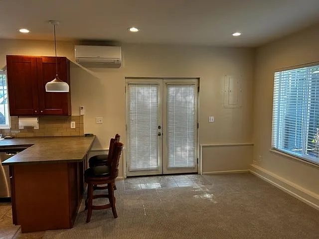 French doors to courtyard