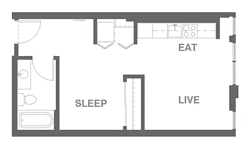 Floor plan 1x1 B Open MFTE