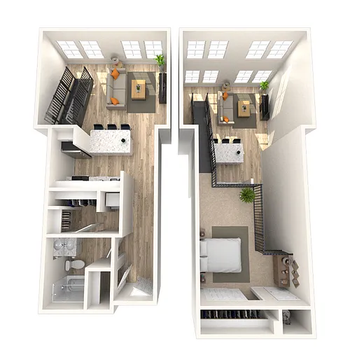 Floor plan Studio 0x1 835 SF