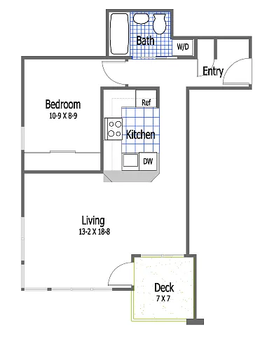 Floor plan Large 1 Bed