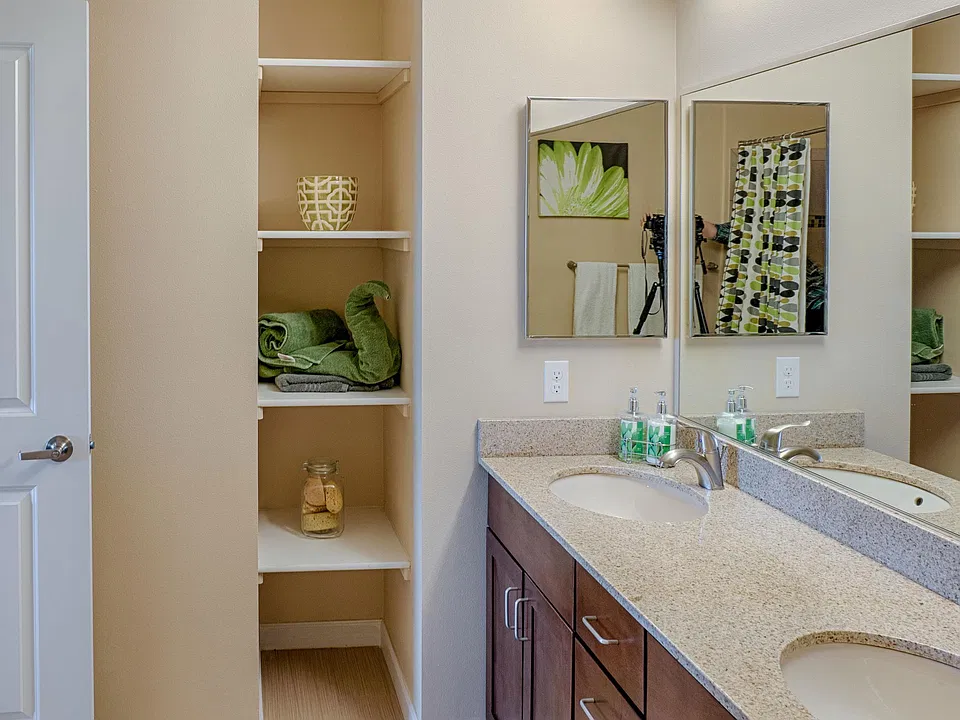 Double vanity and tons of storage in this master bathroom