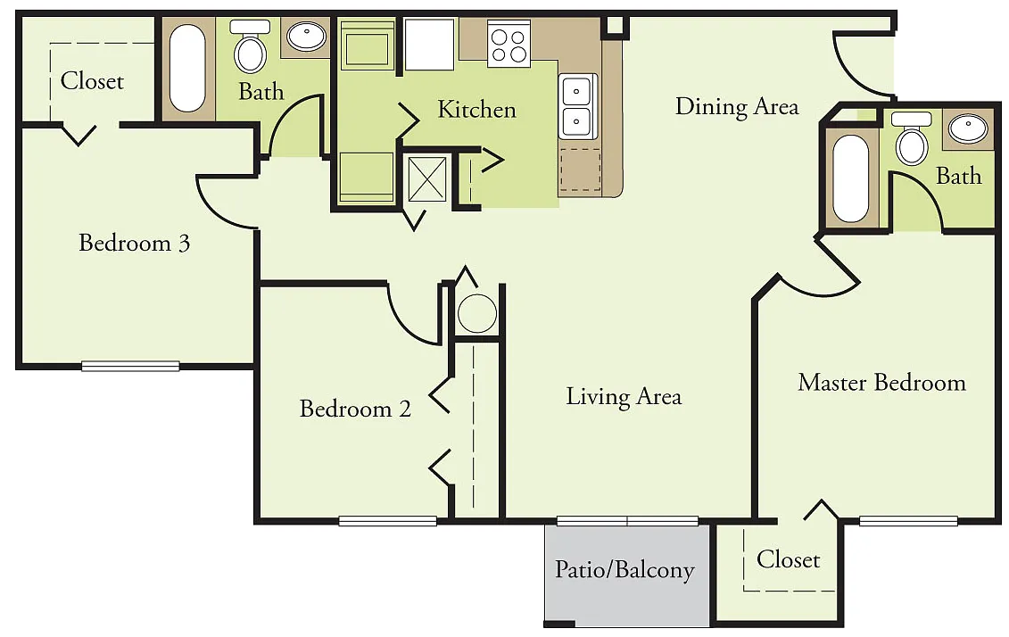 Floor plan Three Bedroom Phase I