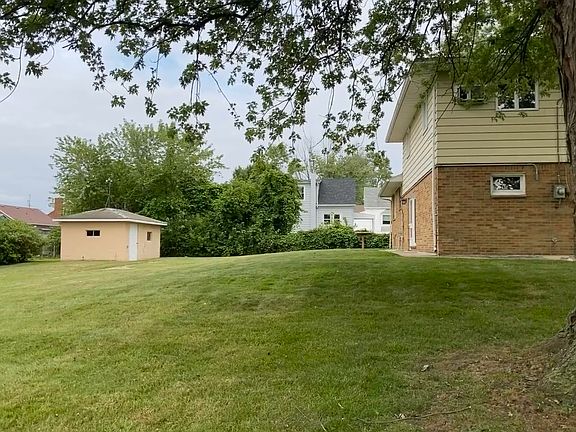View from side yard to shed