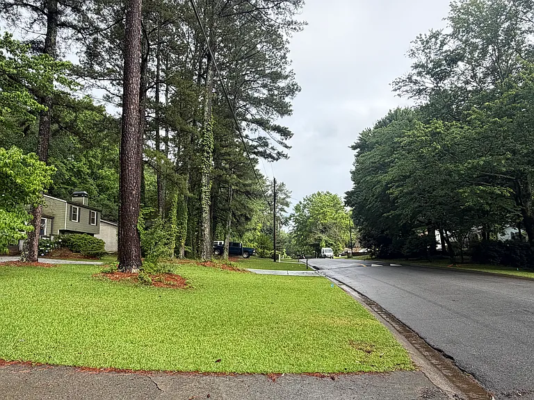Front lawn and street