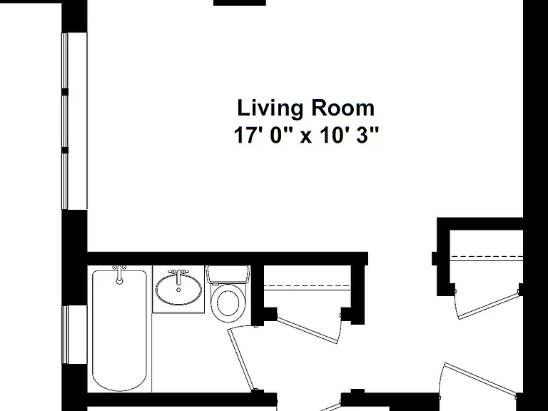 Represents 560 SQFT apartment in the 3425 Building