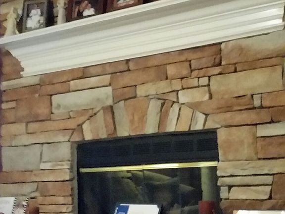 Close up of stone fireplace