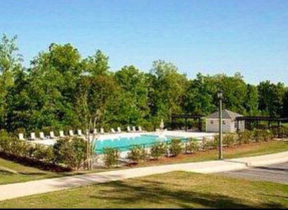 One of two community pools