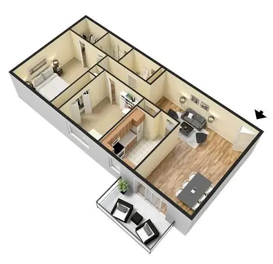 Floor plan 2 Bed 2 Bath