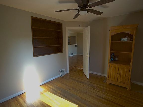 Office with built-in shelves