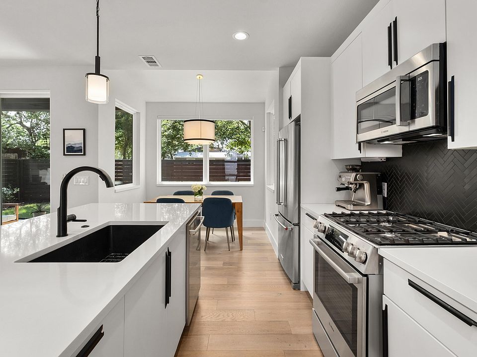 Stainless steel Bosch appliances.