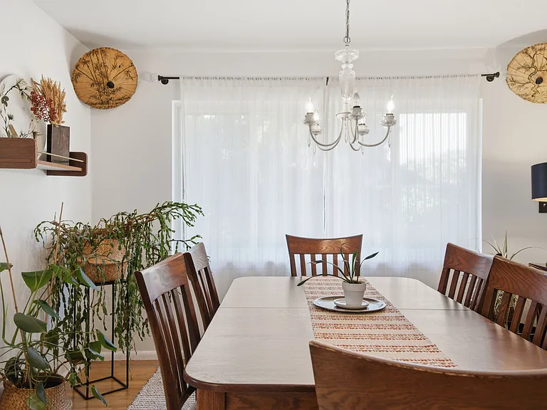 Bright, south-facing dining room