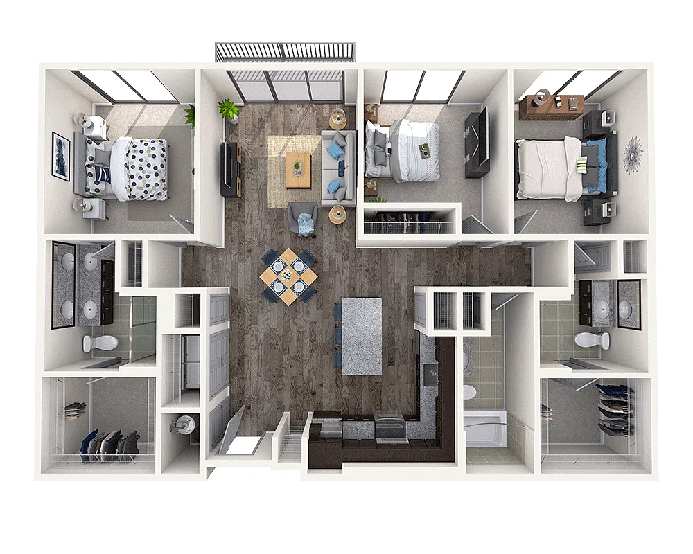 Floor plan Three Bedroom C3A