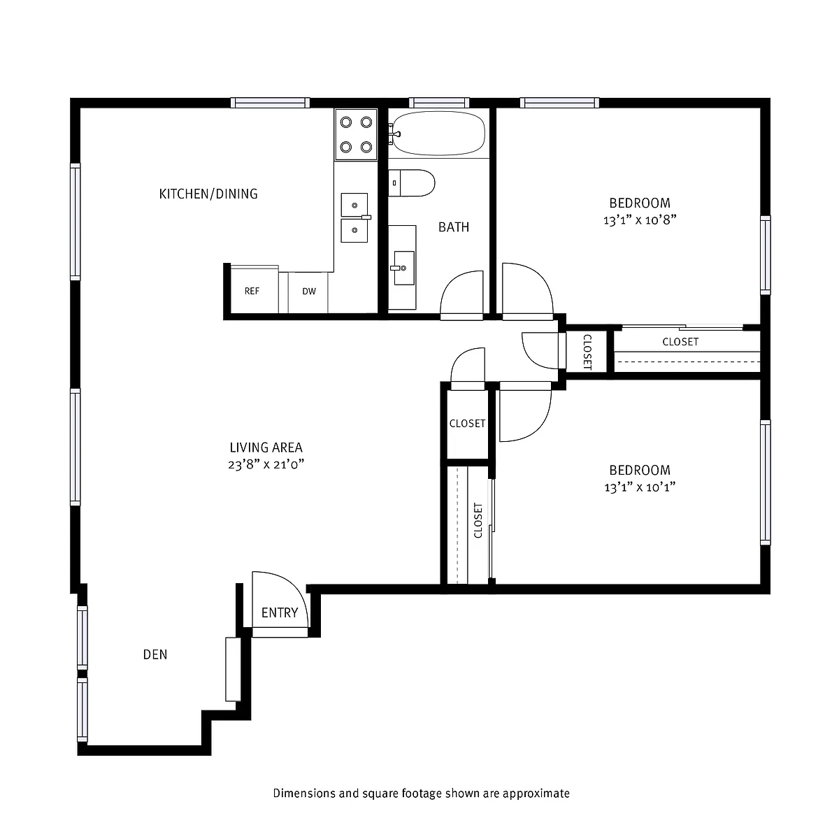 Floor plan South Majestic 2x1 + Den