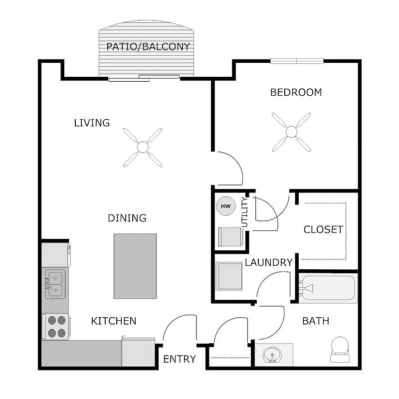 Floor plan 1 Bedroom 1 Bathroom Wisconsin