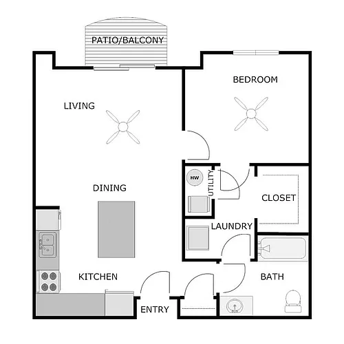 Floor plan 1 Bedroom 1 Bathroom Wisconsin