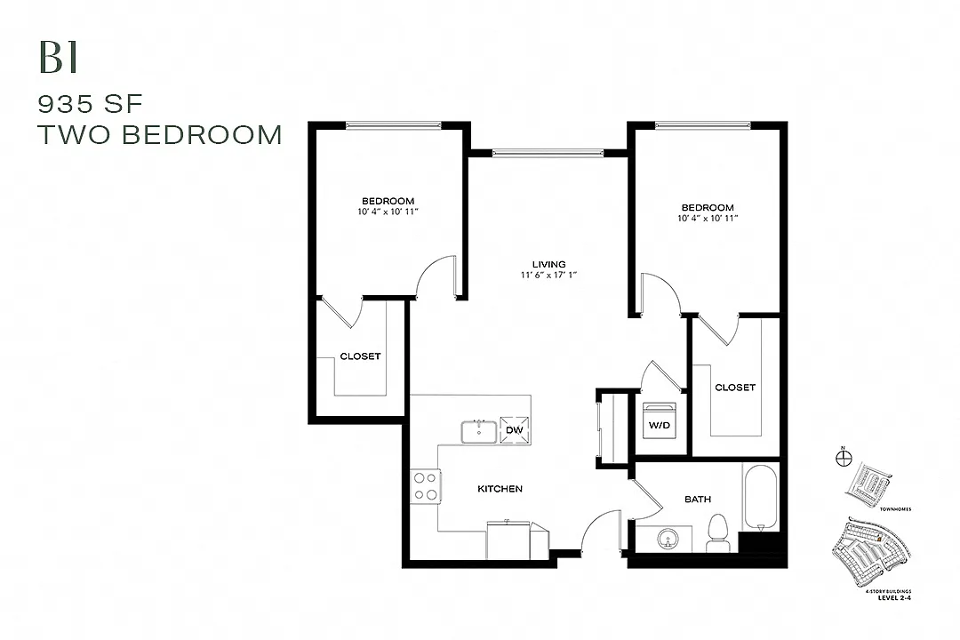 Floor plan Two Bedroom B1