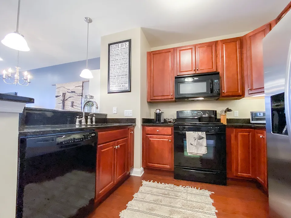 Full appliance package including range, built-in microwave and dishwasher