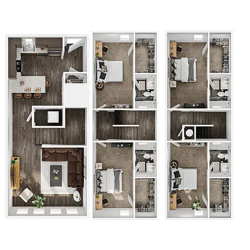 Floor plan 4BR/4BA - Townhome Vista