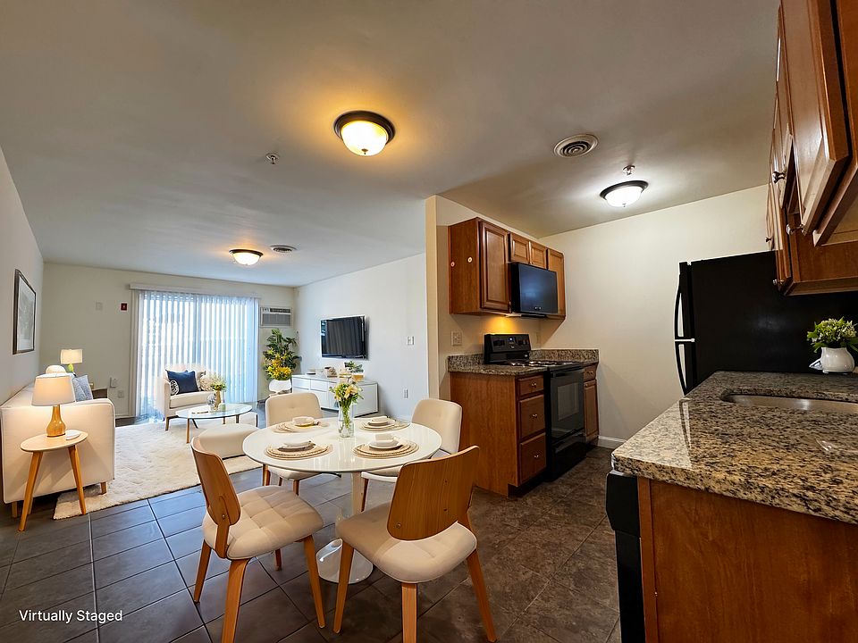Virtually Staged Dining Living Room, 2 bed, 1 Bath Unit