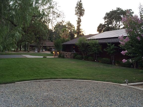 Side view of front yard