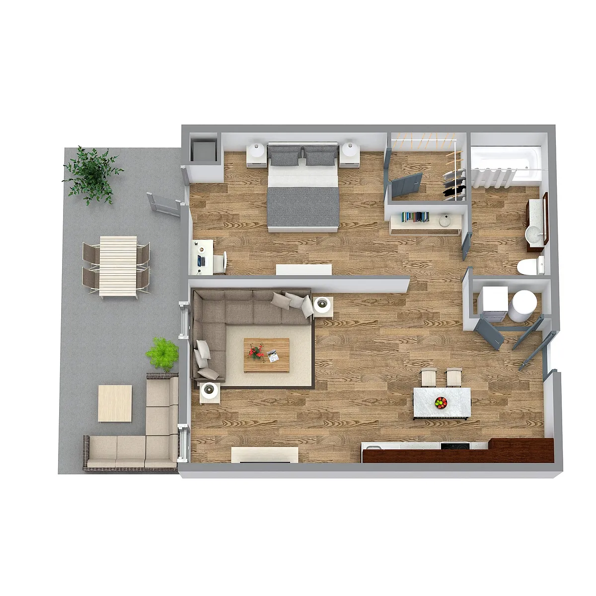 Floor plan The One Bedroom 10 (Blue)
