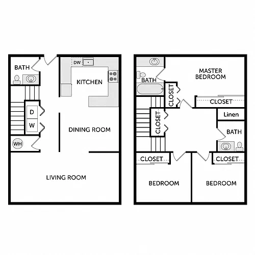 Floor plan 3 Bed 2.5 Bath