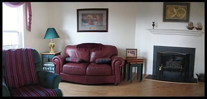 Gas Fireplace in east end of large Living Rm