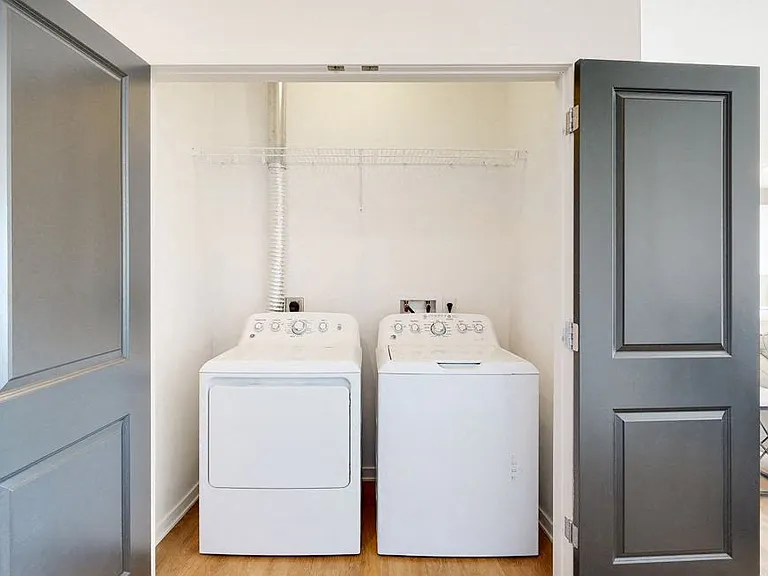 Enjoy the convenience of a washer and dryer in your apartment.