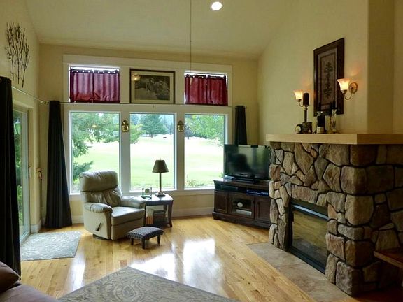 Living room with golf views