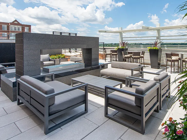 Rooftop Terrace and Lounge with Fireplace