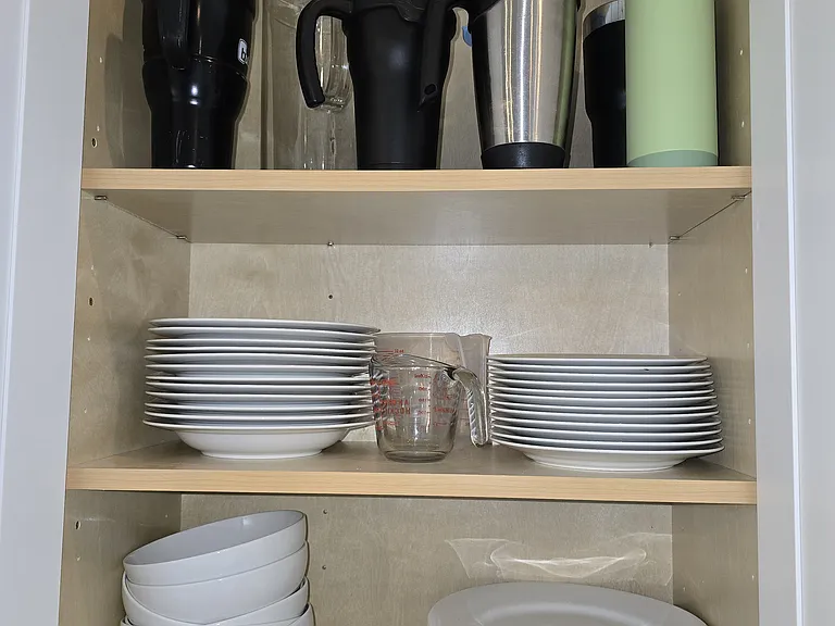 fully equipped with dishes of all types