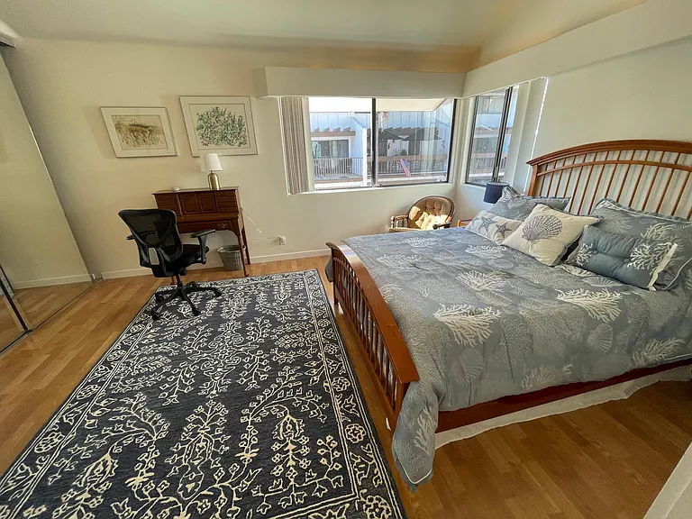 3rd Bedroom Queen Bed is at the front west side of the townhouse, ready to receive sunny afternoon light.