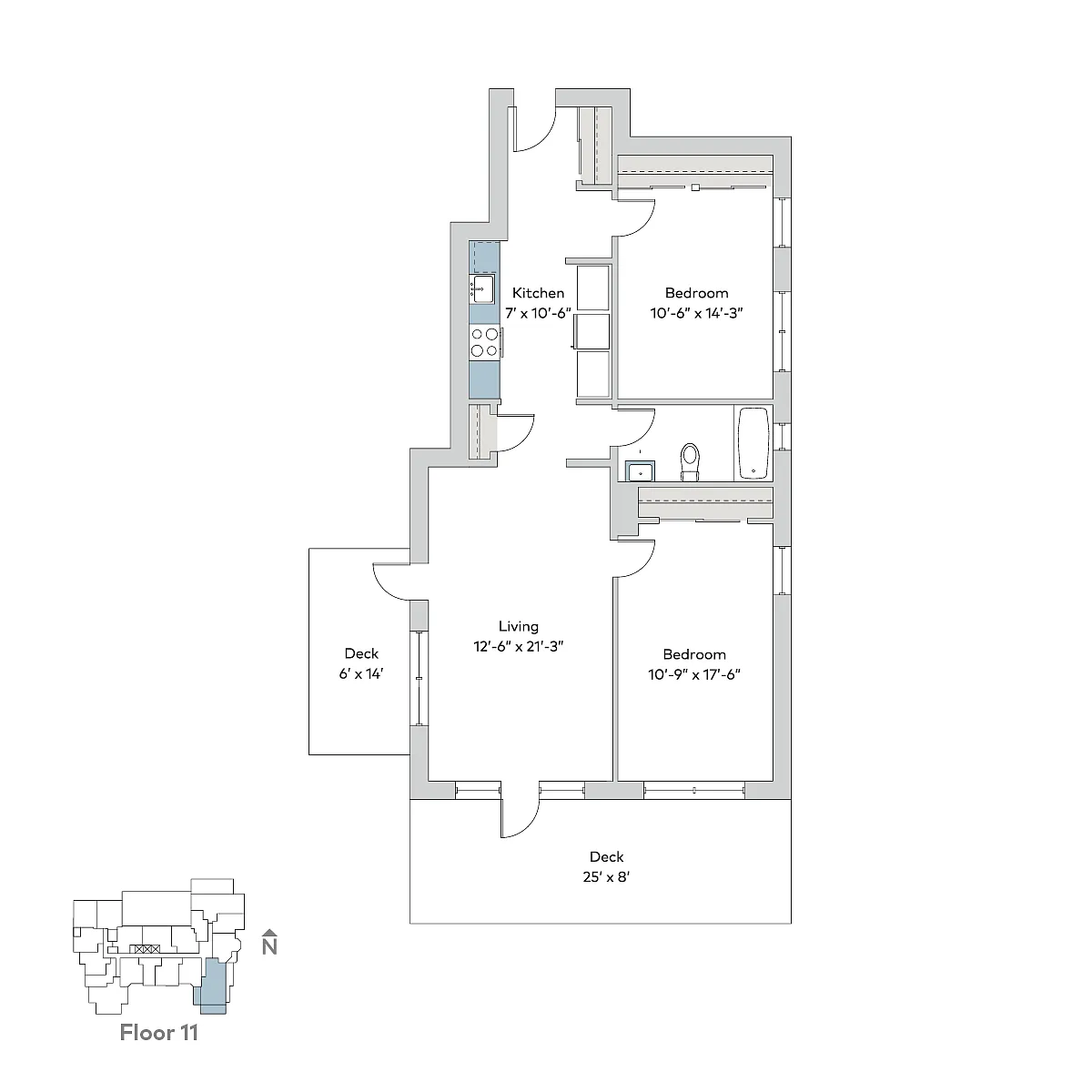 Floor plan mon-2bg