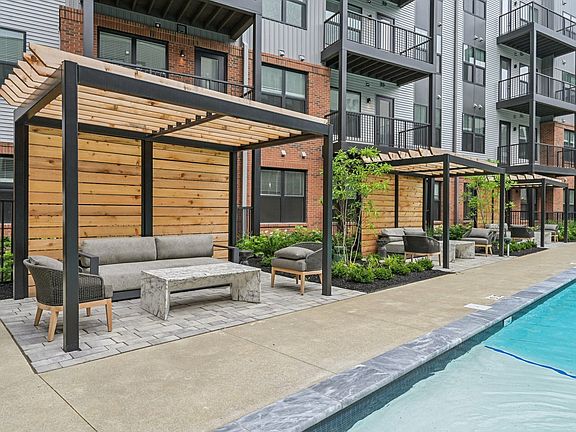 Poolside Cabanas and pool