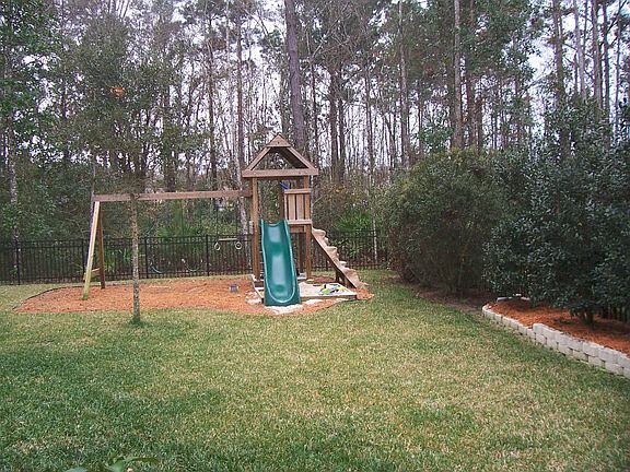 Playset and Privacy Landscaping