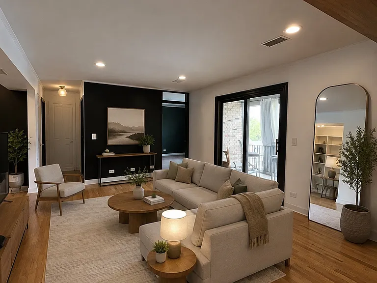 Virtually staged living area