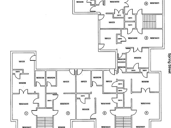 Various floor plans in the building. All are studios or one bedroom apartments