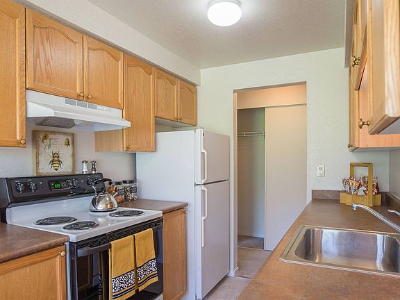 Andorra Apartments- Large kitchen with wooden cabinets and lots of storage space