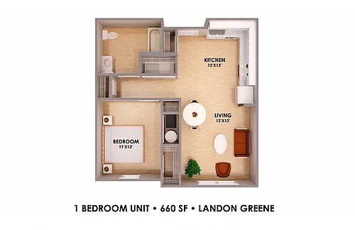 Floor plan 1 Bedroom