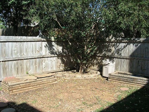Fenced in backyard