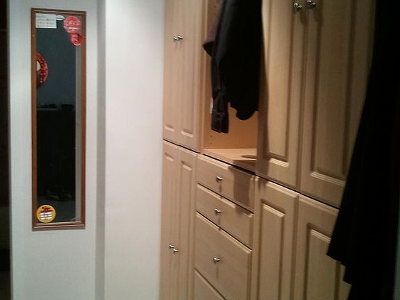 Walk-in closet with built in storage