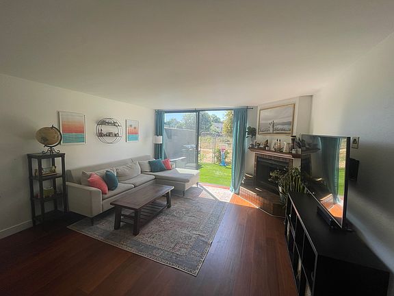 Living room with fireplace