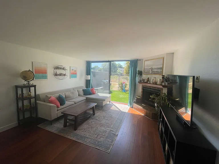Living room with fireplace