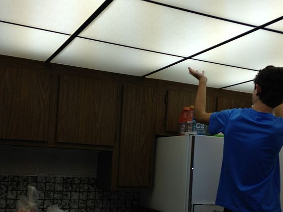 New ceiling tiles installed