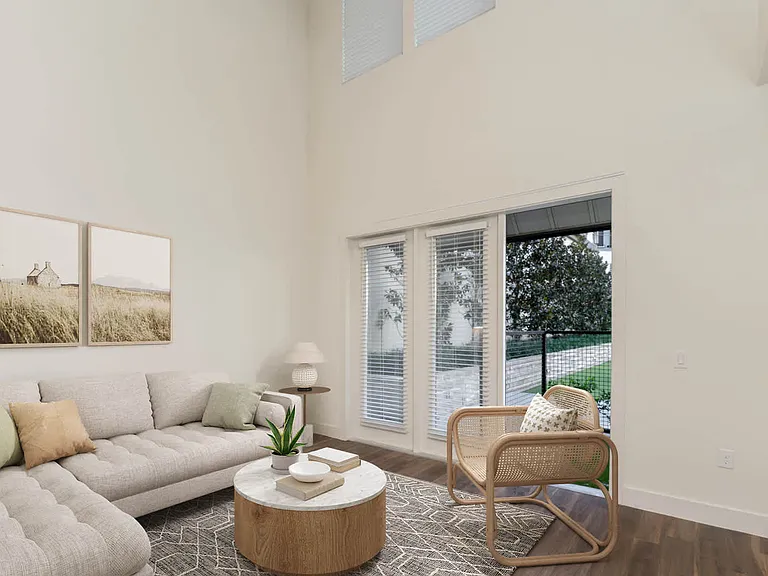 Living Room with Patio and Hard Surface Flooring