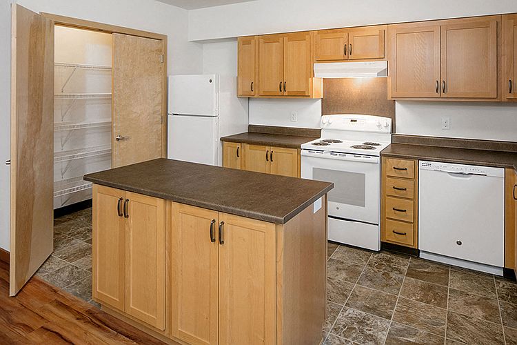 A unique feature of the 3 bedroom is the kitchen island.
