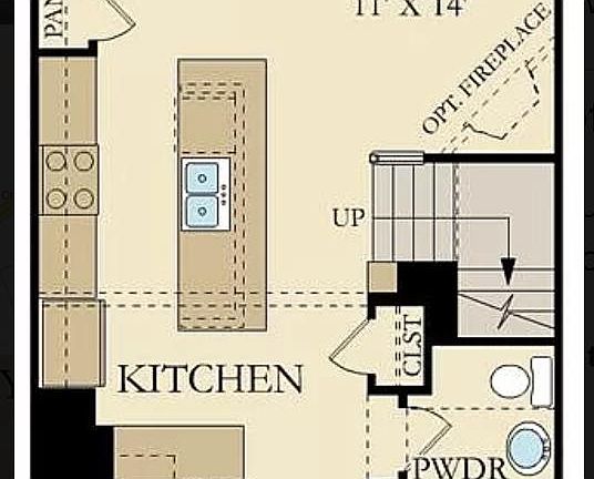 Mid Level details about great room and kitchen etc.